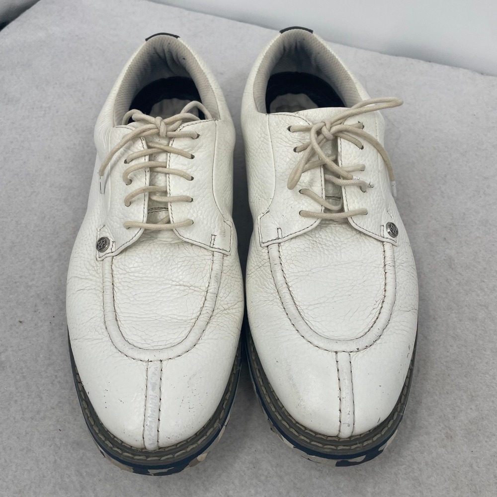 G/FORE Gallivanter Mens Golf Shoes White Navy Leather Camo Sole G4MS19EF08 10.5